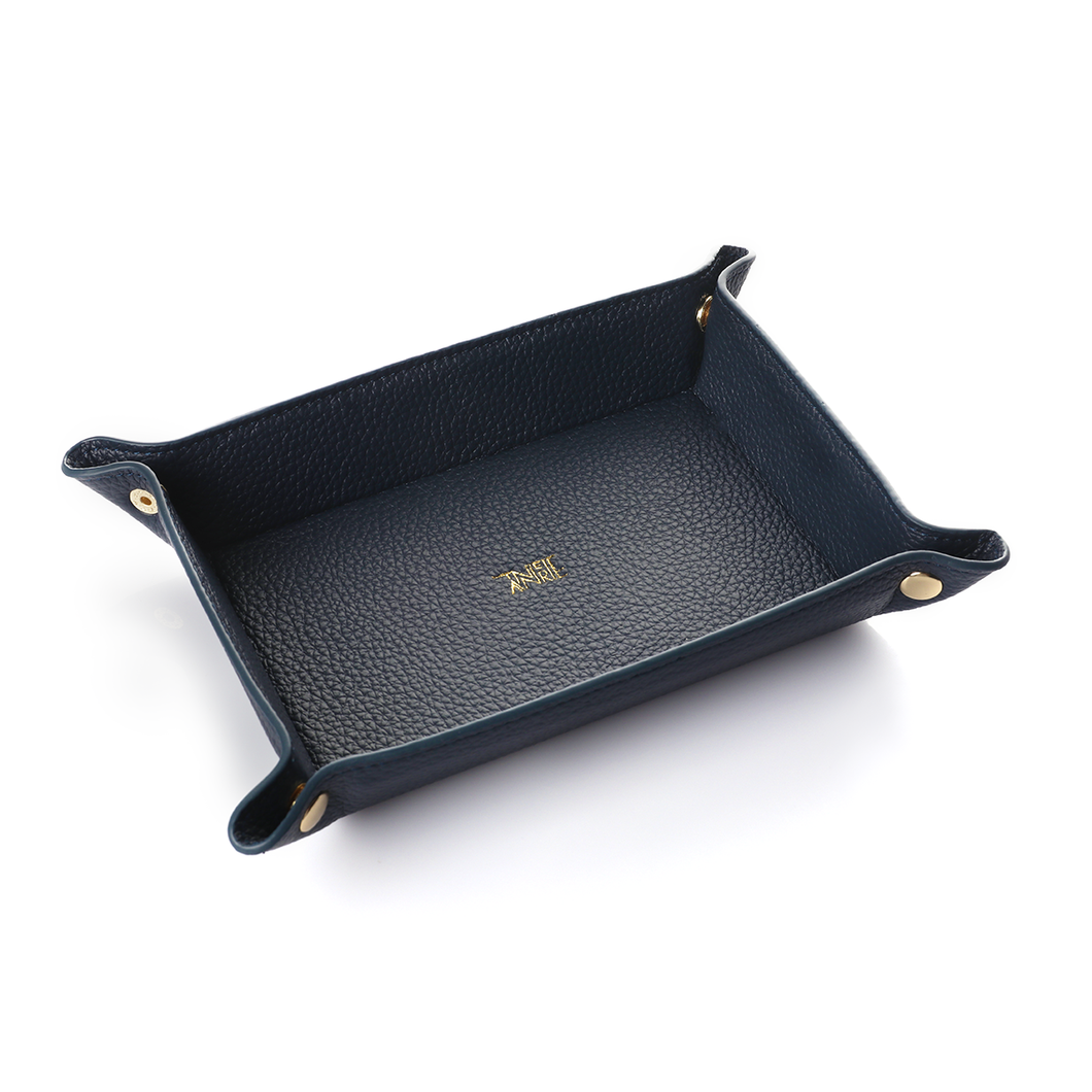 shoptannerie Navy Blue Leather Tray - shoptannerie