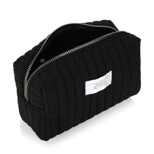 Load image into Gallery viewer, shoptannerie Black Cotton Cosmetic Bag - shoptannerie