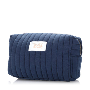 shoptannerie Navy Blue Cotton Cosmetic Bag - shoptannerie