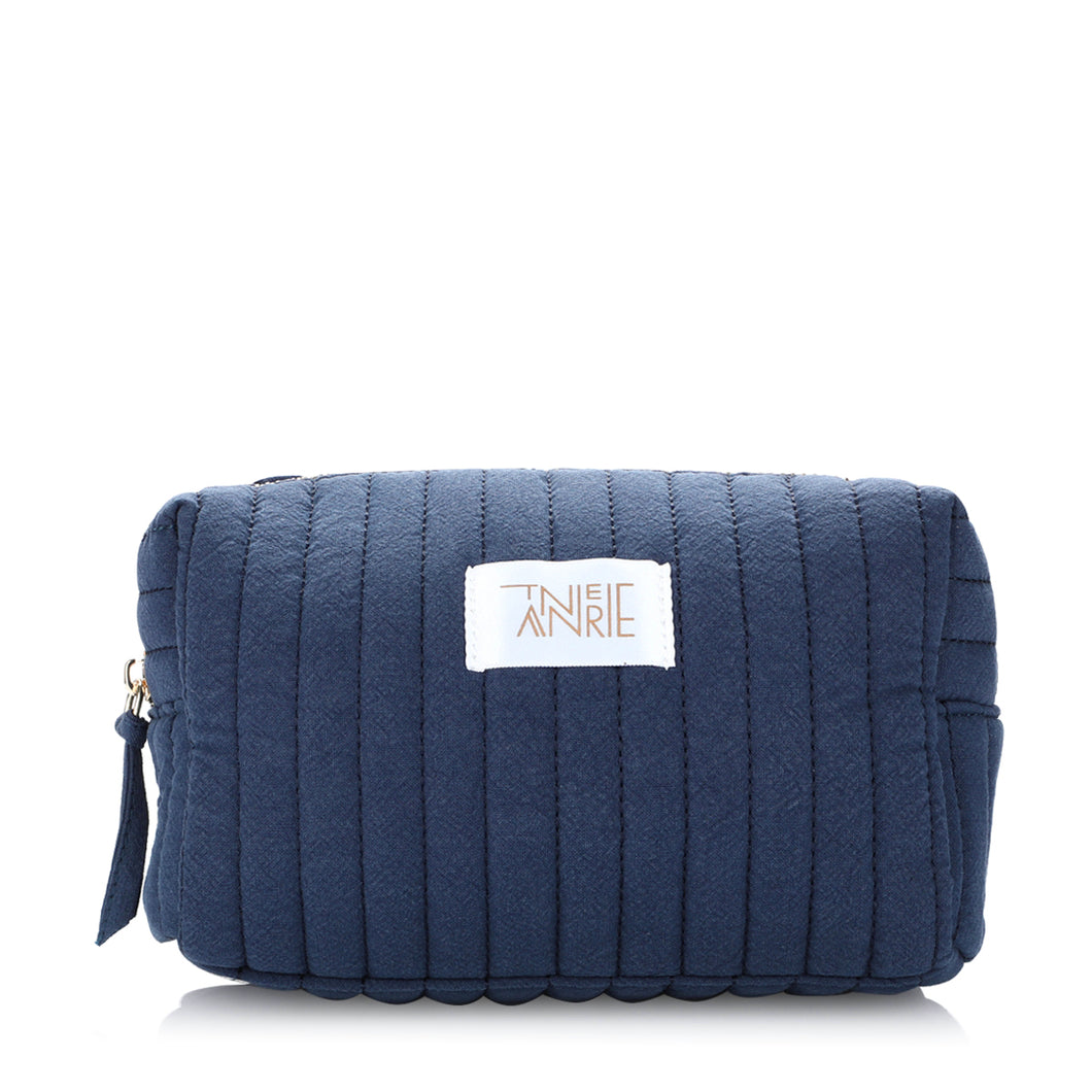 shoptannerie Navy Blue Cotton Cosmetic Bag - shoptannerie